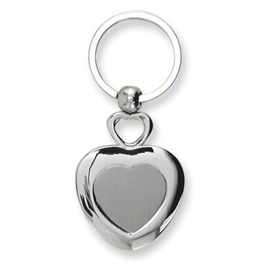 Nickel-plated Satin and Polished Heart Key Ring GP2857, MPN: GP2857,