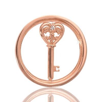 Nikki Lissoni Heart Key Rose Gold Plated 23mm Coin C1033RGS, MPN: C1033RGS, 8718627461006