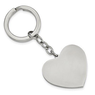 Heart Key Ring Stainless Steel Polished SRK138 by Chisel, MPN: SRK138, 191101644122