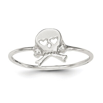 Skull &amp; Crossbones Ring Sterling Silver Polished QR6201, MPN: QR6201,