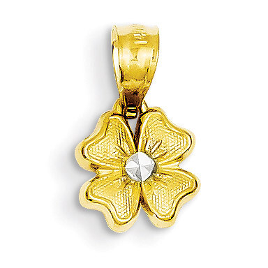Small Flower Charm 14K Gold &amp; Rhodium YC529, MPN: YC529, 191101634123