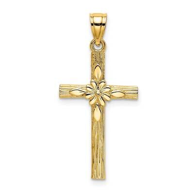 Cross with Flower Charm 14k Gold K8336, MPN: K8336, 637218015931