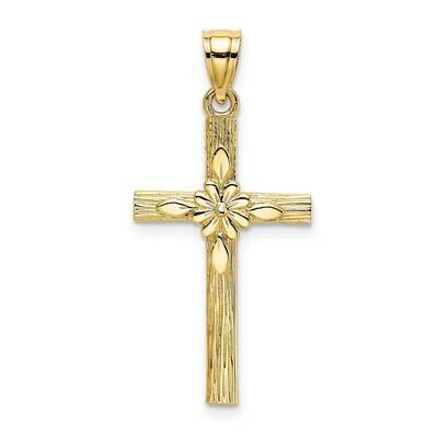 Cross with Flower Charm 10k Gold 10K8336, MPN: 10K8336,