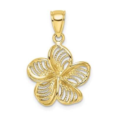 Beaded and Polished Plumeria Flower Charm 10k Gold 10C4823, MPN: 10C4823,