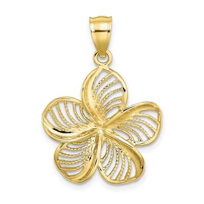 Beaded Plumeria Flower Charm 10k Gold Polished 10C4824, MPN: 10C4824,