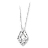 Diamond Wrapped Around My Heart 18in Necklace Sterling Silver QSX214, MPN: QSX214, 883957716671