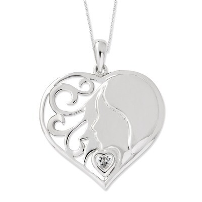 My Daughter, My Heart&#39;s Treasure 18 Inch Necklace Sterling Silver with Diamonds QSX435, MPN: QSX435…