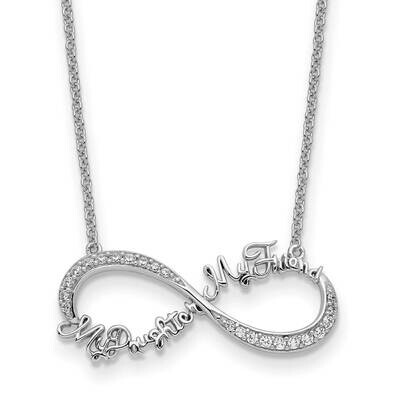 CZ Diamond My Daughter My Friend 18 Inch Necklace Sterling Silver QSX717, MPN: QSX717, 883957961484