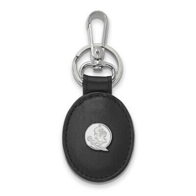 Rh-P Florida State University Black Leather Oval Key Cha Sterling Silver SS053FSU-K1, MPN: SS053FSU…