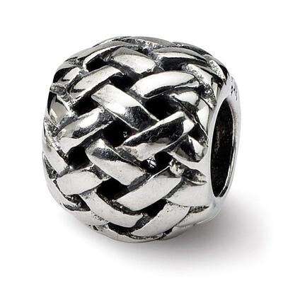 Basketweave Bali Bead - Sterling Silver QRS1618, MPN: QRS1618, 883957307329