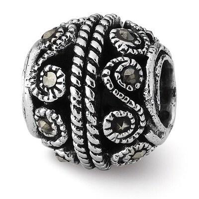 Marcasite Bali Bead - Sterling Silver QRS1959, MPN: QRS1959, 883957505640