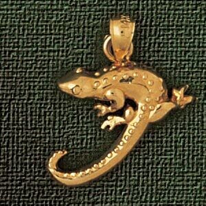 Dazzlers Jewelry Lizard Pendant Necklace Charm Bracelet in Yellow, White or Rose Gold 1650, MPN: DZ…