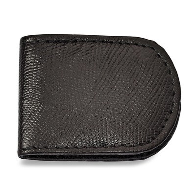 Black Leather Lizard Grain Money Clip GM20764, MPN: GM20764, 788089142834