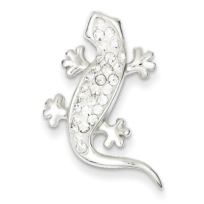 Sterling Silver Stellux Crystal Lizard Pendant QP2469