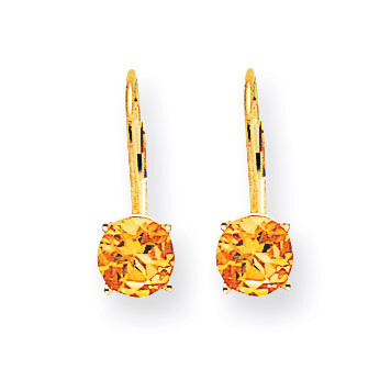 6mm Citrine Leverback Earrings 14k Gold XLB112CI, MPN: XLB112CI, 883957119779