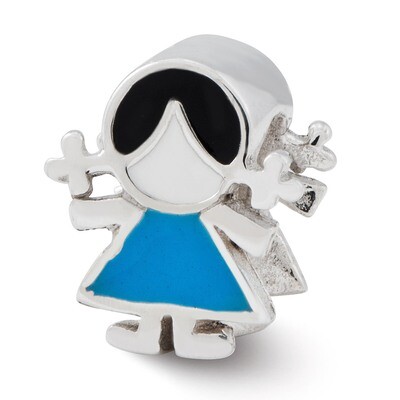Blue Dress Girl Bead - Sterling Silver QRS2407, MPN: QRS2407, 886774991511