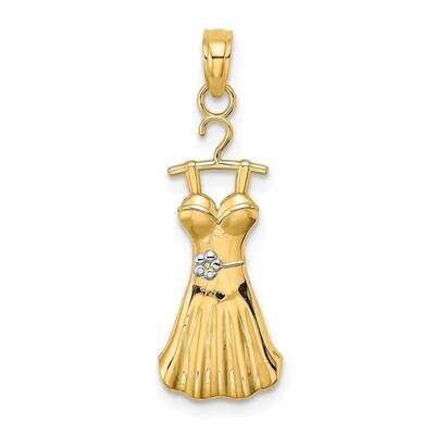 Dress with Flower Charm 14k Gold Rhodium K9552, MPN: K9552, 637218164783