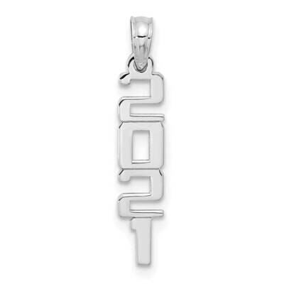 Polished 2021 Graduation Charm 10k White Gold 10K9939W, MPN: 10K9939W,
