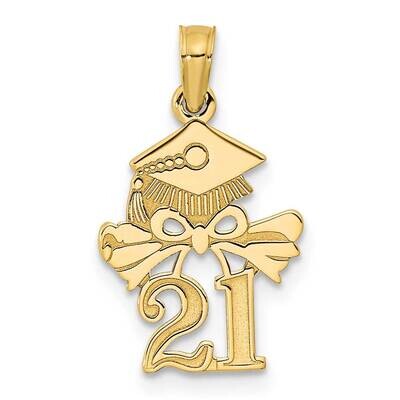 Graduation Cap and Diploma - 2021 Charm 14k Gold K9928, MPN: K9928, 196904083383