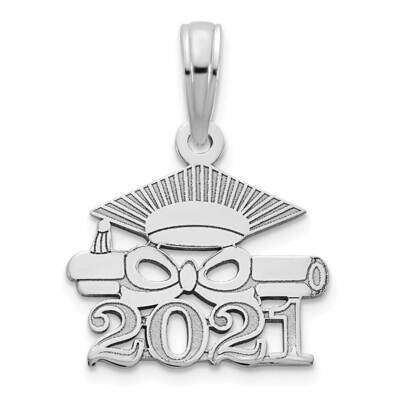 Graduation Cap and Diploma - 2021 Charm 14k White Gold YC1458W, MPN: YC1458W,