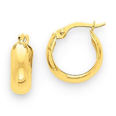 4.75mm Round Hoop Earrings 14k Gold Polished TF140, MPN: TF140, 883957291222