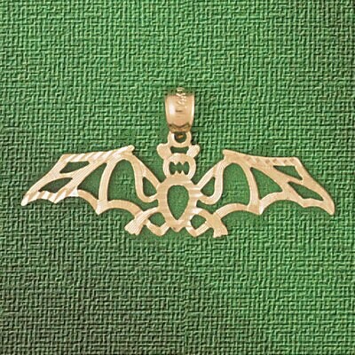 Dazzlers Jewelry Bat Pendant Necklace Charm Bracelet in Yellow, White or Rose Gold 2440, MPN: DZ-24…