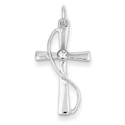 Cross Pendant Sterling Silver Diamond QC5340, MPN: QC5340, 883957912905