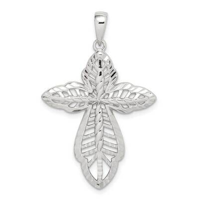 Cross Pendant Sterling Silver Diamond-cut QC9684, MPN: QC9684, 886774096704