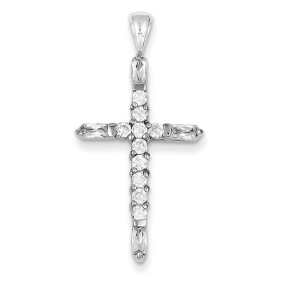 Cross Pendant Sterling Silver Diamond QC4270, MPN: QC4270, 883957910581
