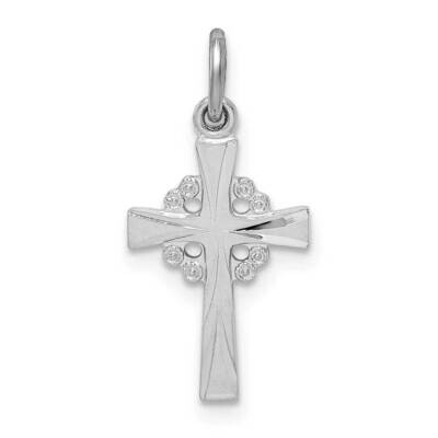 Diamond Cut Cross Pendant Sterling Silver Rhodium-plated QC9701, MPN: QC9701, 886774016658