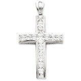 Cross Pendant Sterling Silver Diamond QP1490, MPN: QP1490, 883957959276