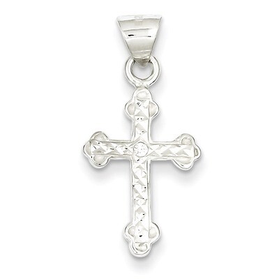 Cross with Diamond Pendant Sterling Silver QC7326, MPN: QC7326, 883957519036