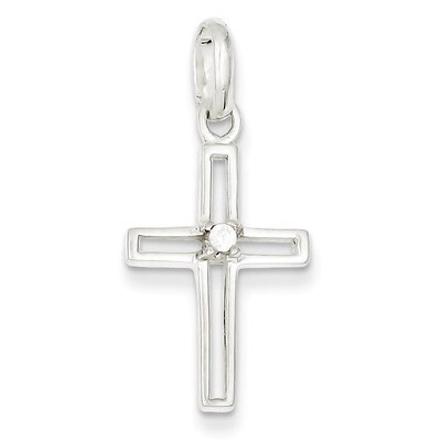 Cross Pendant Sterling Silver Diamond QC7320, MPN: QC7320, 883957536583
