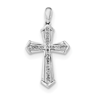Diamond Cross Pendant Sterling Silver Rhodium-plated QP4608, MPN: QP4608, 840940102958