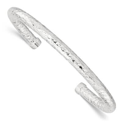Textured Cuff Bangle Sterling Silver Polished QB1366, MPN: QB1366, 196904155158