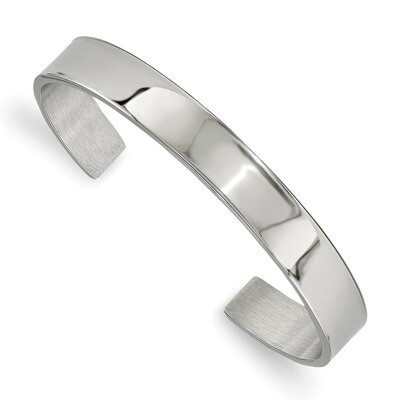 8.85mm Cuff Bangle Stainless Steel Polished SRB1872 by Chisel, MPN: SRB1872, 191101016097