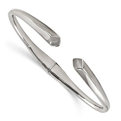 Hinged Cuff Bangle Stainless Steel Polished SRB1841 by Chisel, MPN: SRB1841, 191101603730