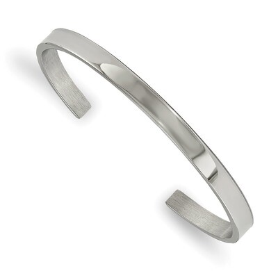 5mm Cuff Bangle Stainless Steel Polished SRB1884 by Chisel, MPN: SRB1884, 191101016066