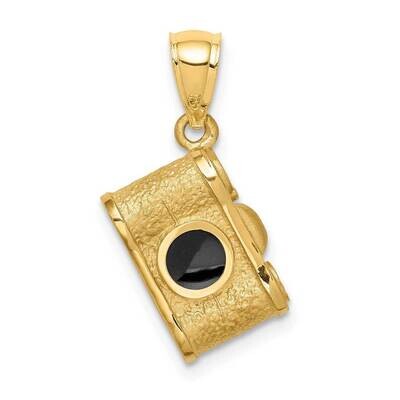 Enameled Camera Pendant 14k Gold Brushed &amp; Polished D4610, MPN: D4610, 883957591940