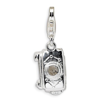 3-D Polished Movable Camera Charm Sterling Silver QCC435 by Amore La Vita, MPN: QCC435, 883957333922