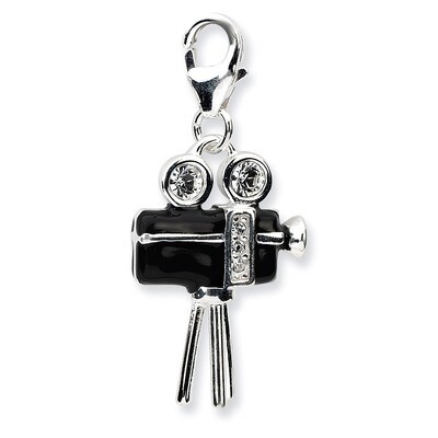 3-D Enameled Movie Camera Charm Sterling Silver QCC550 by Amore La Vita, MPN: QCC550, 883957335094