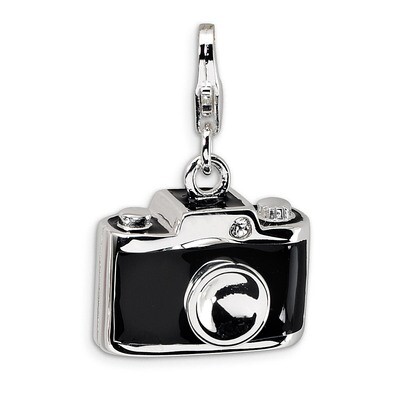 Swarovski Element Camera Charm Sterling Silver Enamel QCC437 by Amore La Vita, MPN: QCC437, 8839573…