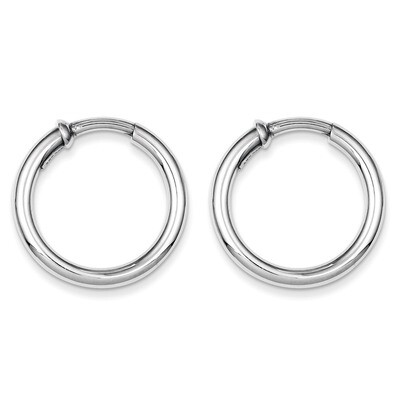Polished Hoop Earrings Sterling Silver Rhodium QE8560, MPN: QE8560, 886774367644