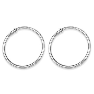 Non-Pierced Hoop Earrings Sterling Silver Polished QE8553, MPN: QE8553, 869944894270