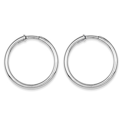 Polished Hoop Earrings Sterling Silver Rhodium QE8558, MPN: QE8558, 886774367620