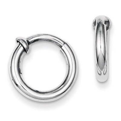 Polished Hoop Earrings Sterling Silver Rhodium QE8557, MPN: QE8557, 886774367613