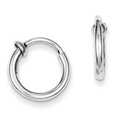 Polished Hoop Earrings Sterling Silver Rhodium QE8552, MPN: QE8552, 886774367569