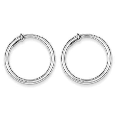Polished Hoop Earrings Sterling Silver Rhodium QE8555, MPN: QE8555, 886774367590