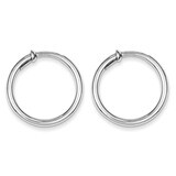 Polished Hoop Earrings Sterling Silver Rhodium QE8555, MPN: QE8555, 886774367590