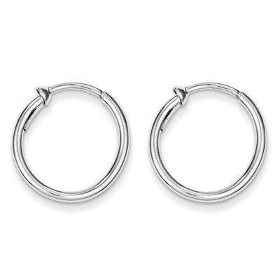 Polished Hoop Earrings Sterling Silver Rhodium QE8551, MPN: QE8551, 886774367552